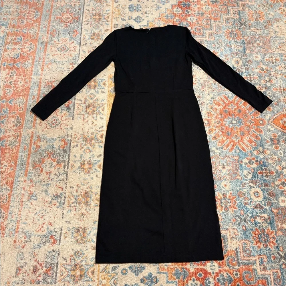 J.Crew black long-sleeved midi dress